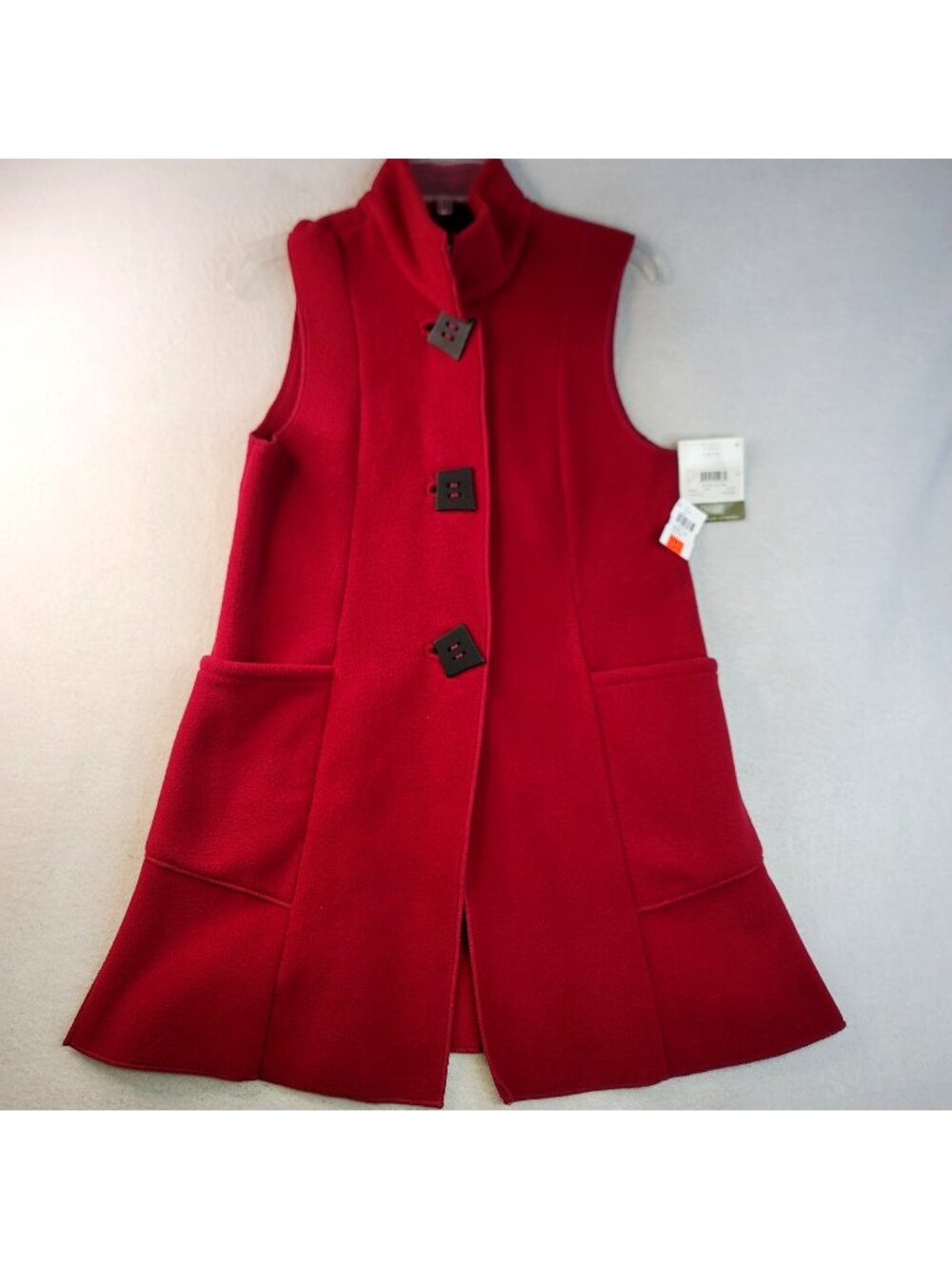 Janska Fleece Sleeveless Cloak Vest XS Red Vibrant Outdoor Lagenlook Tomato Girl